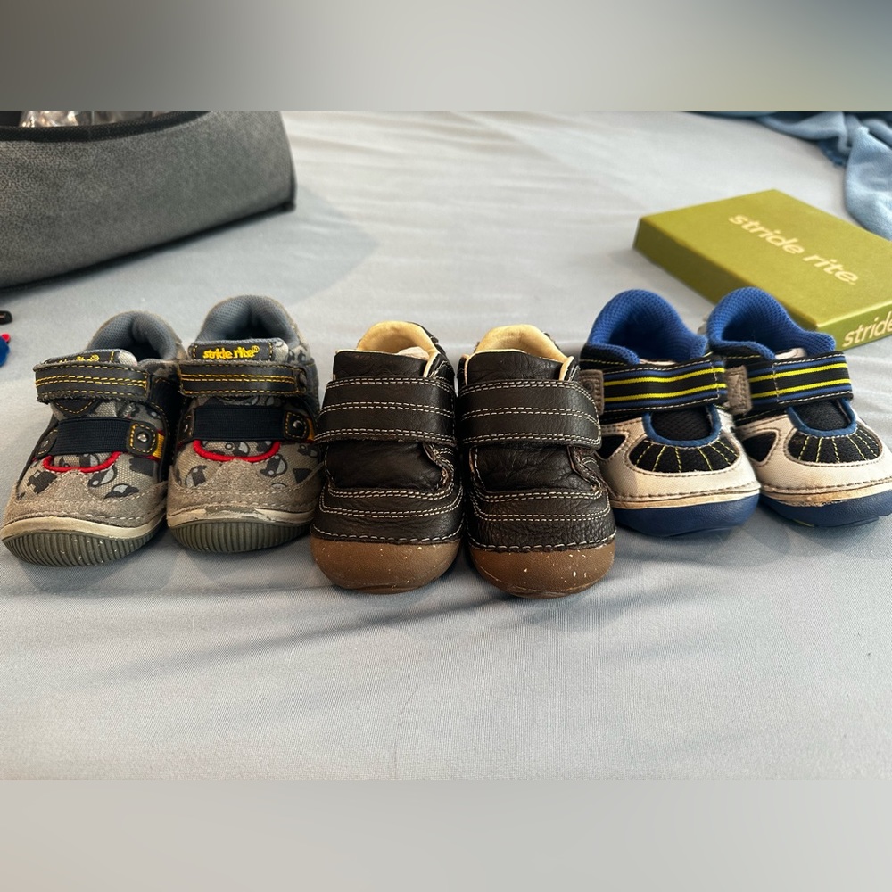 Three (3) pairs of Stride Rite 4.5 W boys shoes